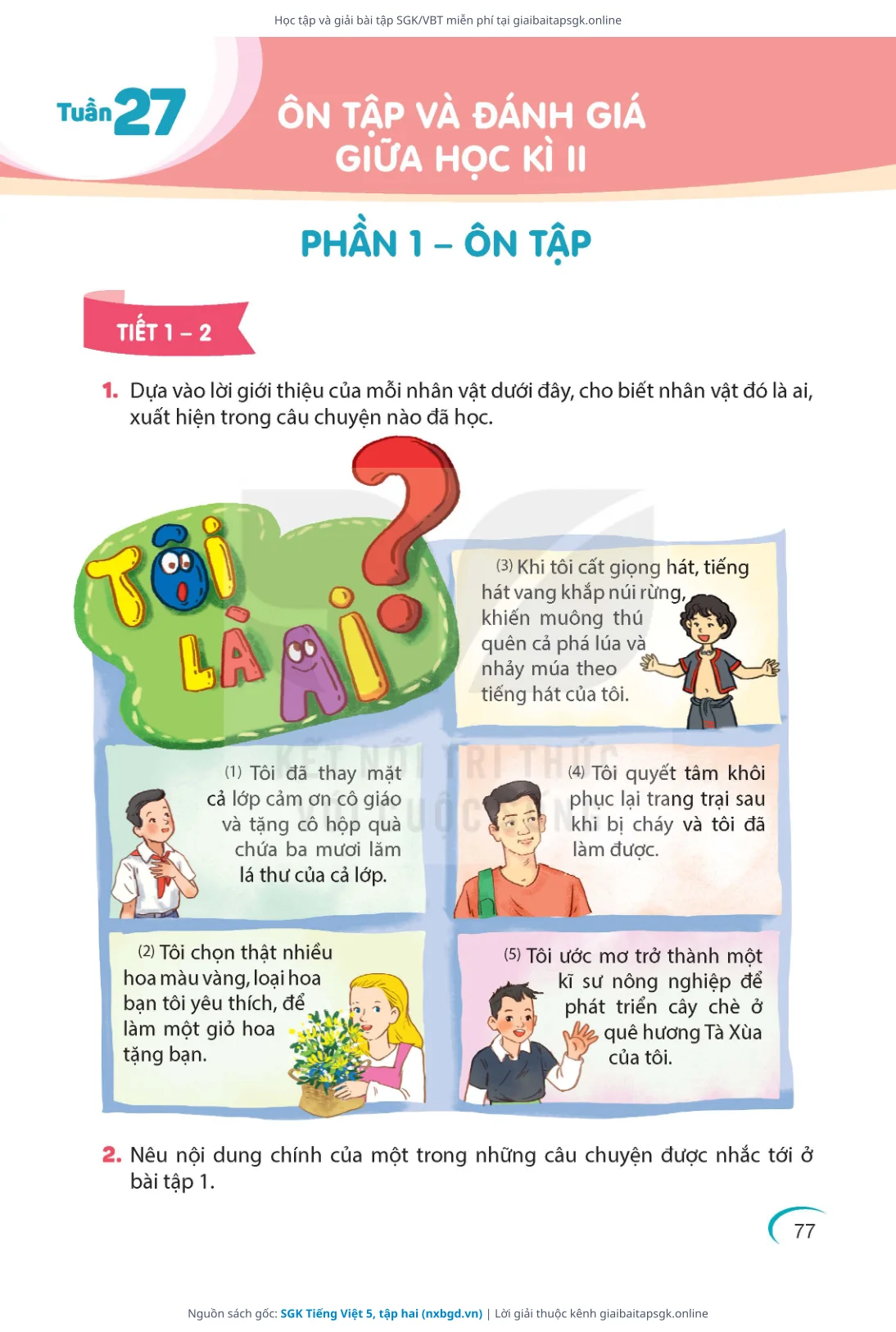 Trang 77 sách giáo khoa SGK Tiếng Việt 5, tập hai thu nhỏ