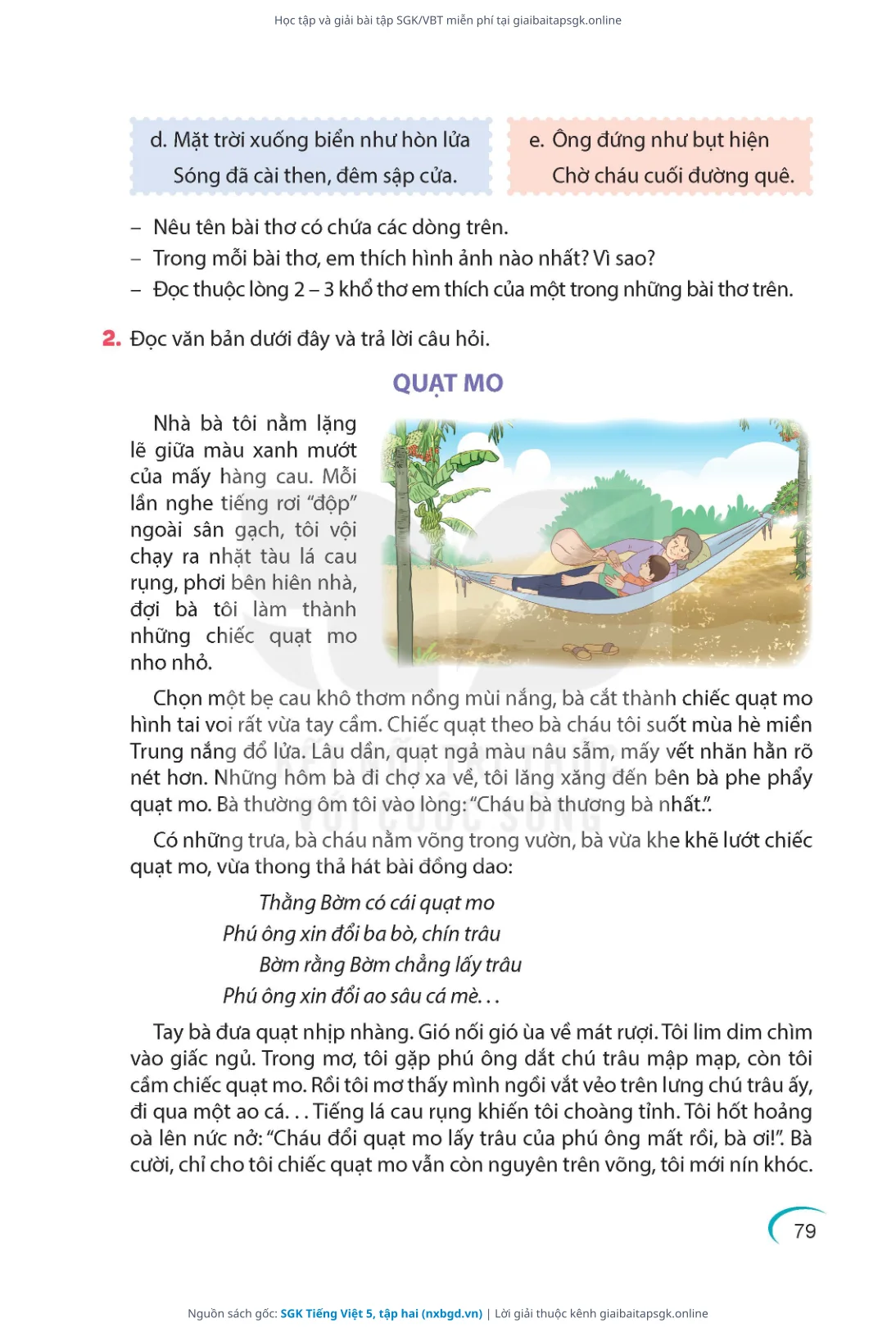 Trang 79 sách giáo khoa SGK Tiếng Việt 5, tập hai thu nhỏ