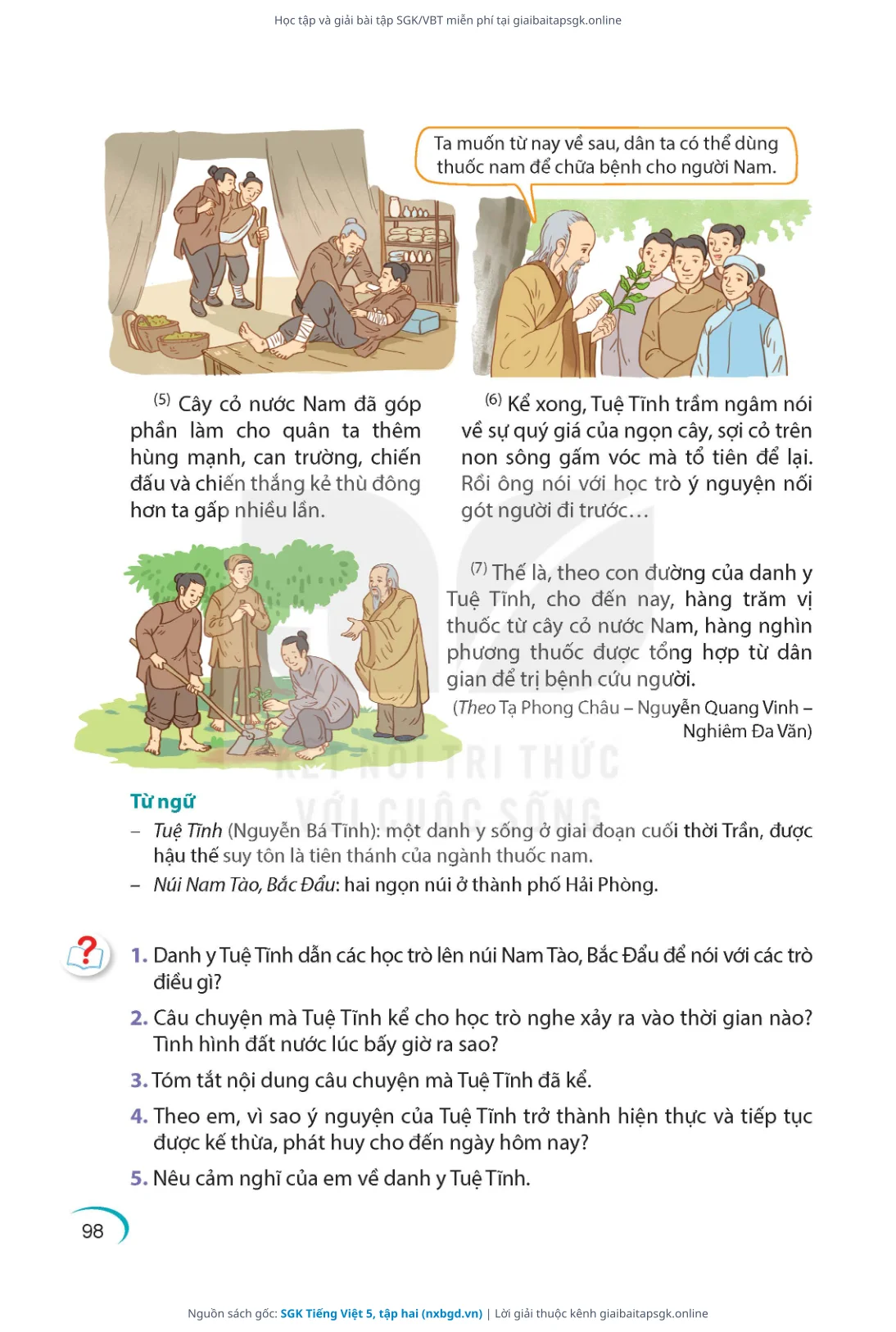 Trang 99 sách giáo khoa SGK Tiếng Việt 5, tập hai thu nhỏ