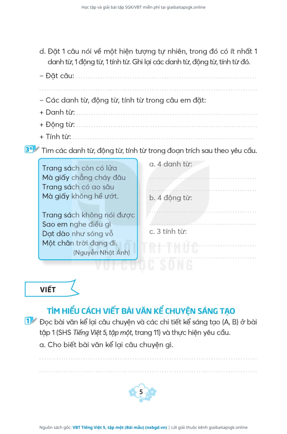 Trang 6 sách giáo khoa VBT Tiếng Việt 5, tập một (Bài mẫu) thu nhỏ