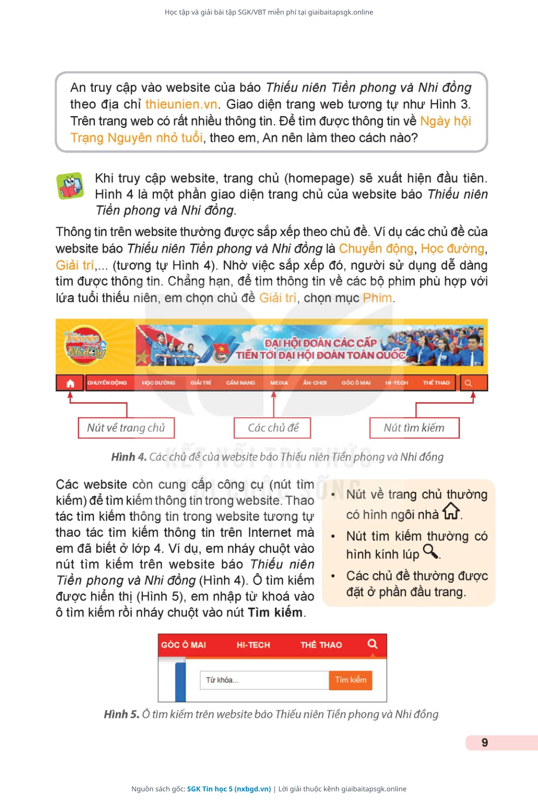 Trang 10 sách giáo khoa SGK Tin học 5 thu nhỏ