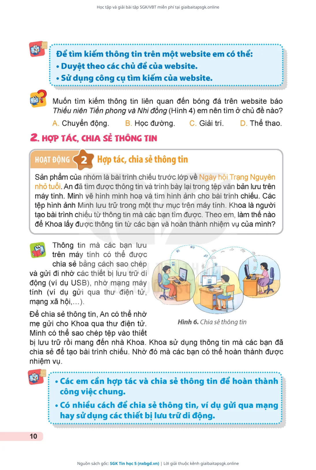 Trang 11 sách giáo khoa SGK Tin học 5 thu nhỏ