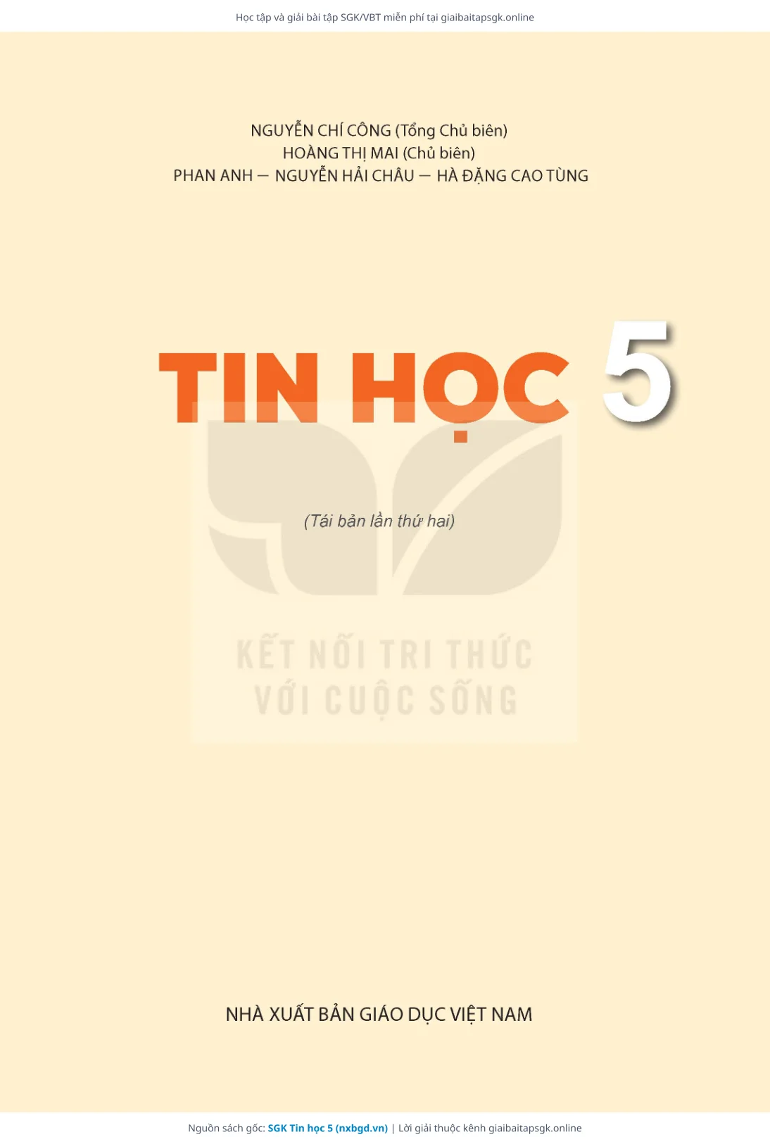 Trang 2 sách giáo khoa SGK Tin học 5 thu nhỏ