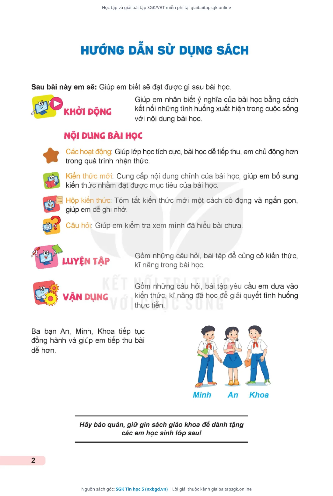 Trang 3 sách giáo khoa SGK Tin học 5 thu nhỏ
