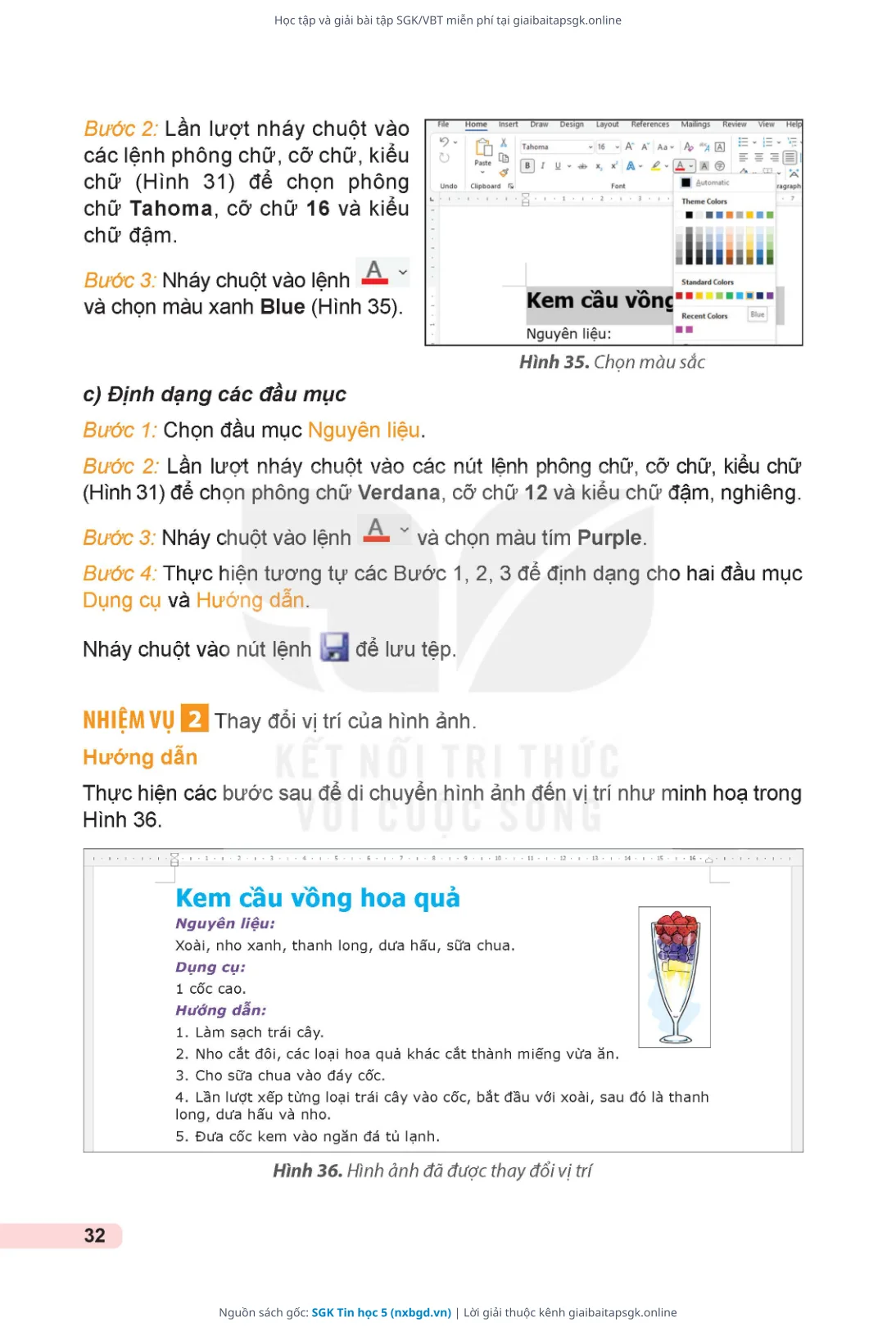 Trang 33 sách giáo khoa SGK Tin học 5 thu nhỏ