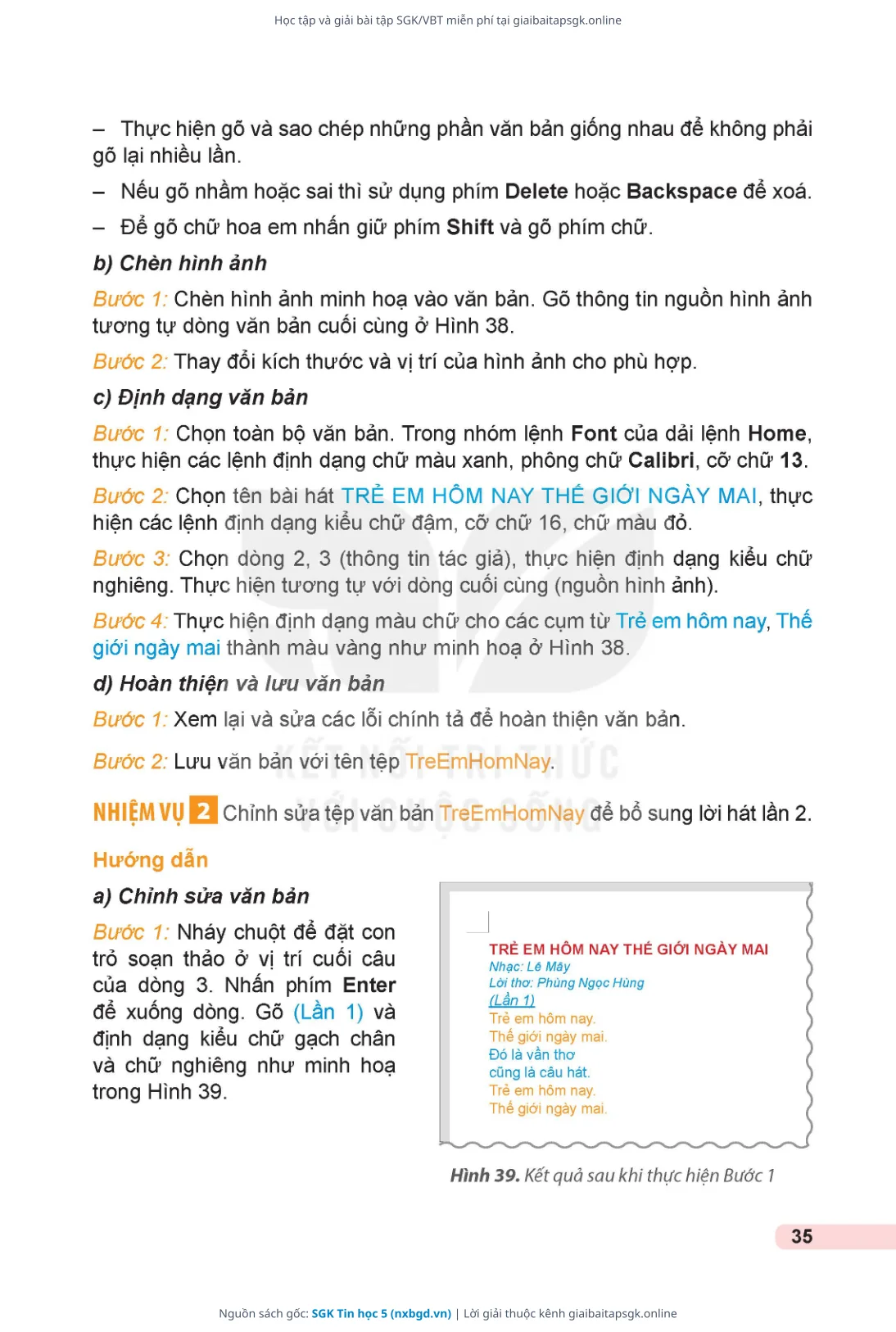 Trang 36 sách giáo khoa SGK Tin học 5 thu nhỏ