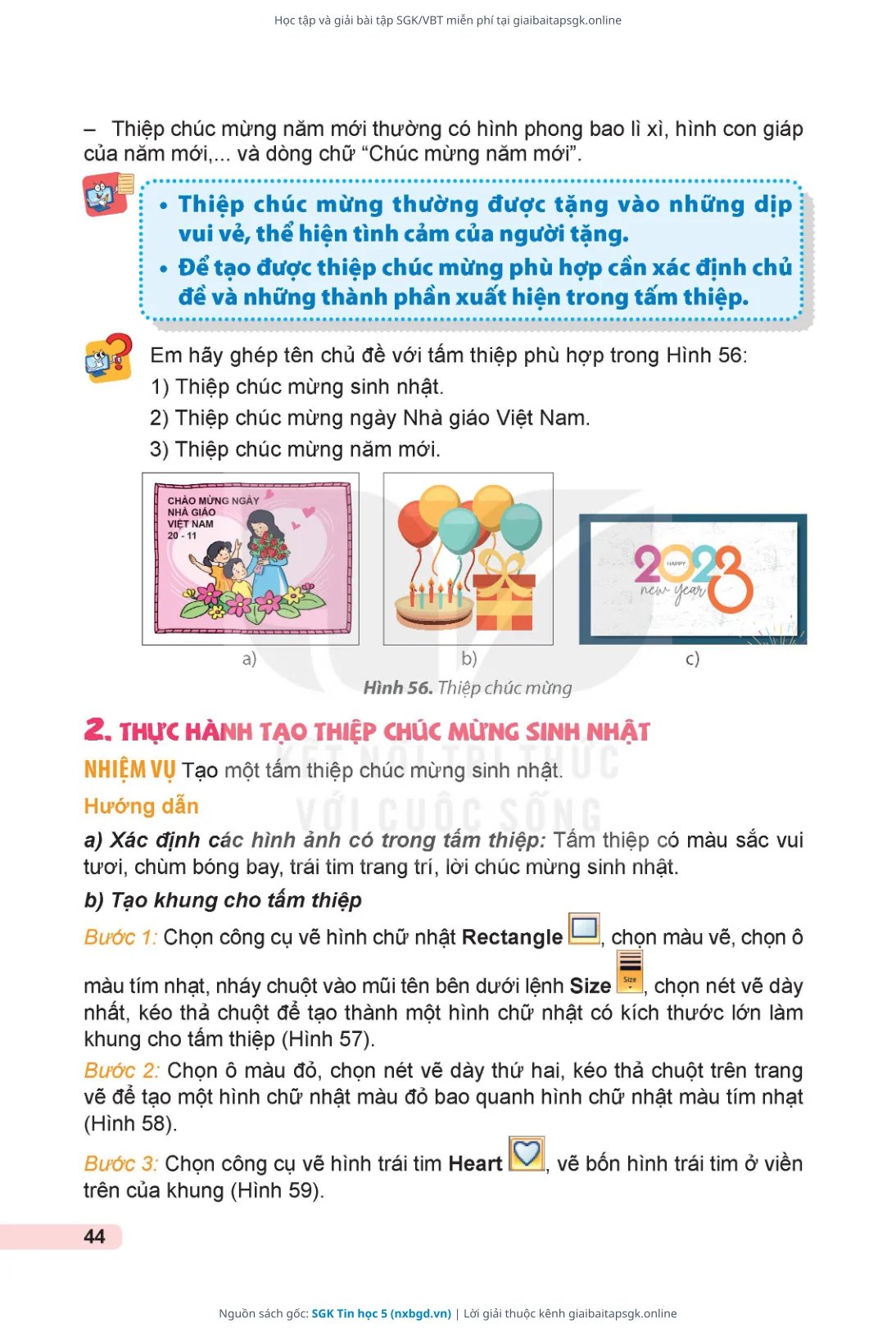 Trang 45 sách giáo khoa SGK Tin học 5 thu nhỏ