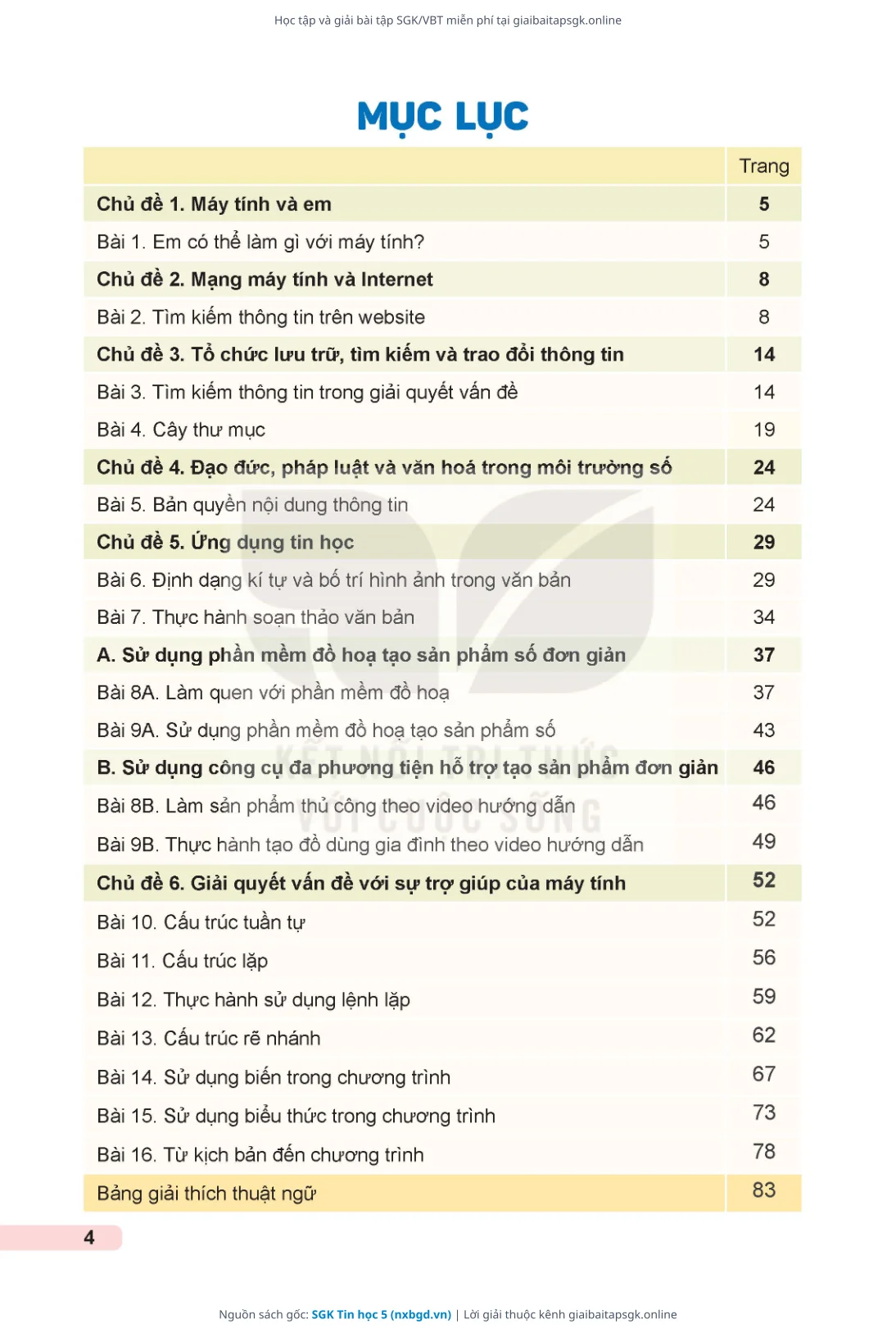 Trang 5 sách giáo khoa SGK Tin học 5 thu nhỏ