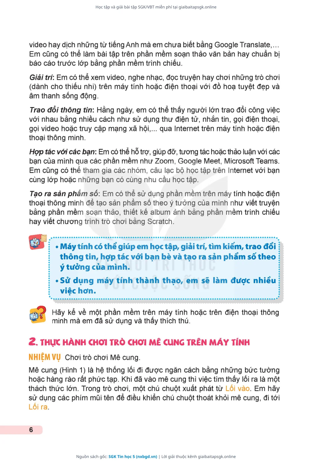 Trang 7 sách giáo khoa SGK Tin học 5 thu nhỏ