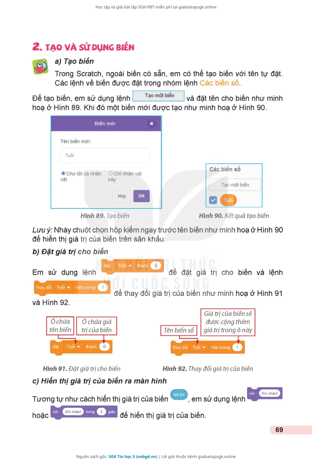 Trang 70 sách giáo khoa SGK Tin học 5 thu nhỏ