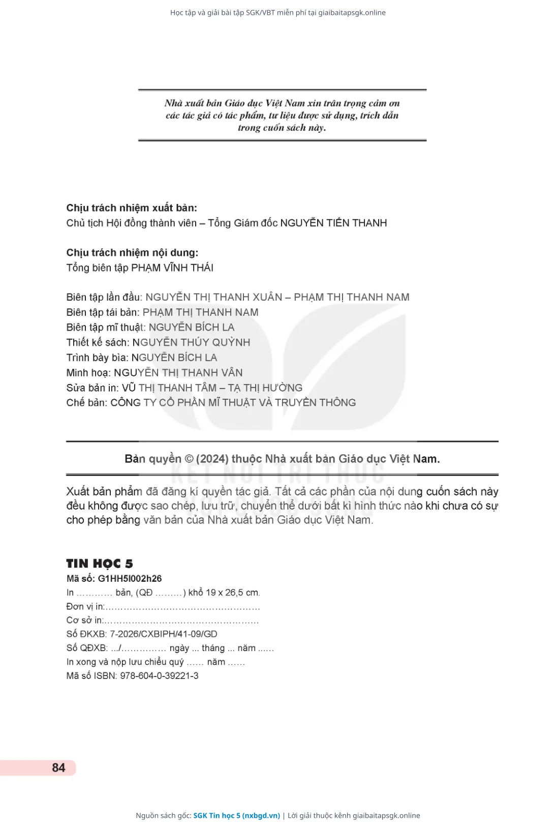 Trang 85 sách giáo khoa SGK Tin học 5 thu nhỏ