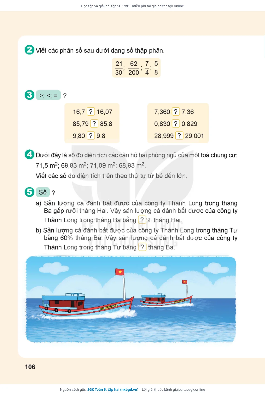 Trang 107 sách giáo khoa SGK Toán 5, tập hai thu nhỏ