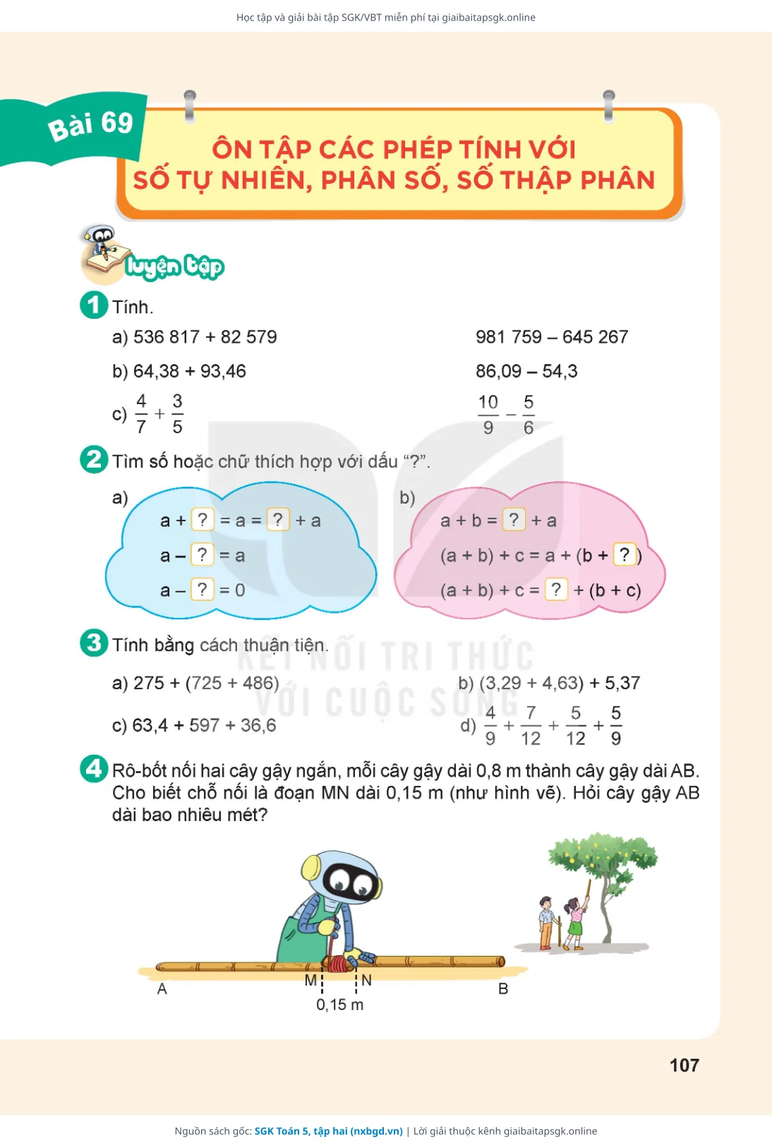 Trang 108 sách giáo khoa SGK Toán 5, tập hai thu nhỏ