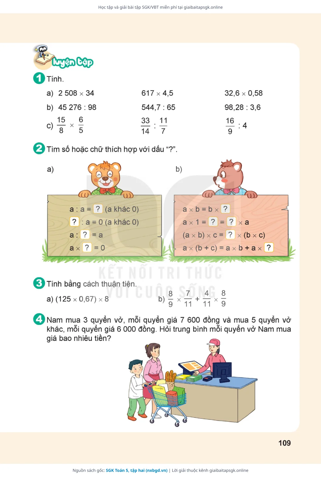 Trang 110 sách giáo khoa SGK Toán 5, tập hai thu nhỏ