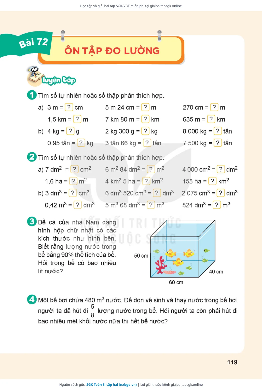 Trang 120 sách giáo khoa SGK Toán 5, tập hai thu nhỏ