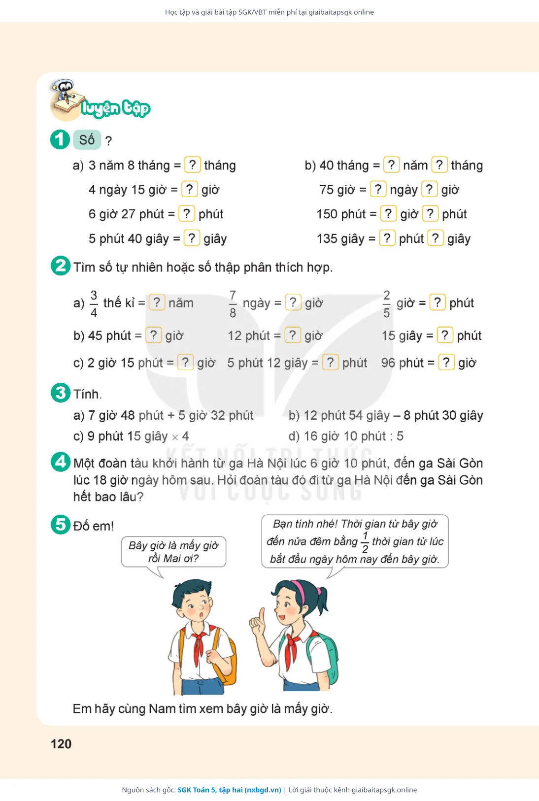 Trang 121 sách giáo khoa SGK Toán 5, tập hai thu nhỏ
