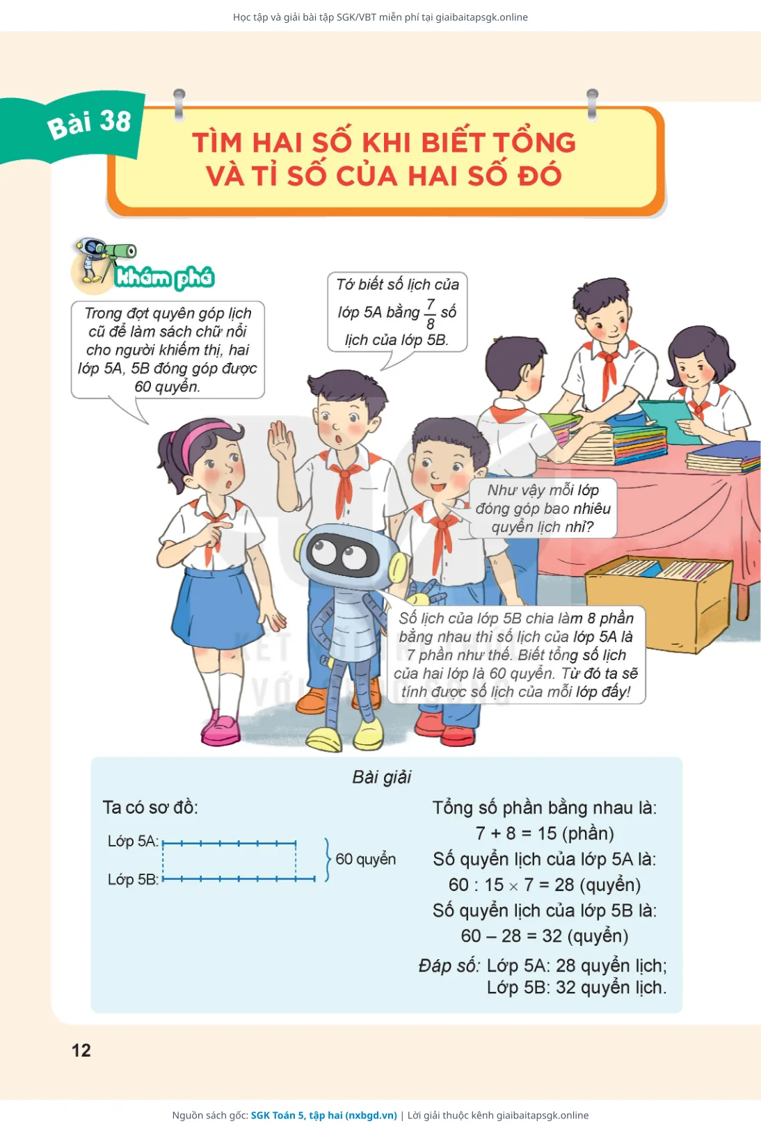 Trang 13 sách giáo khoa SGK Toán 5, tập hai thu nhỏ