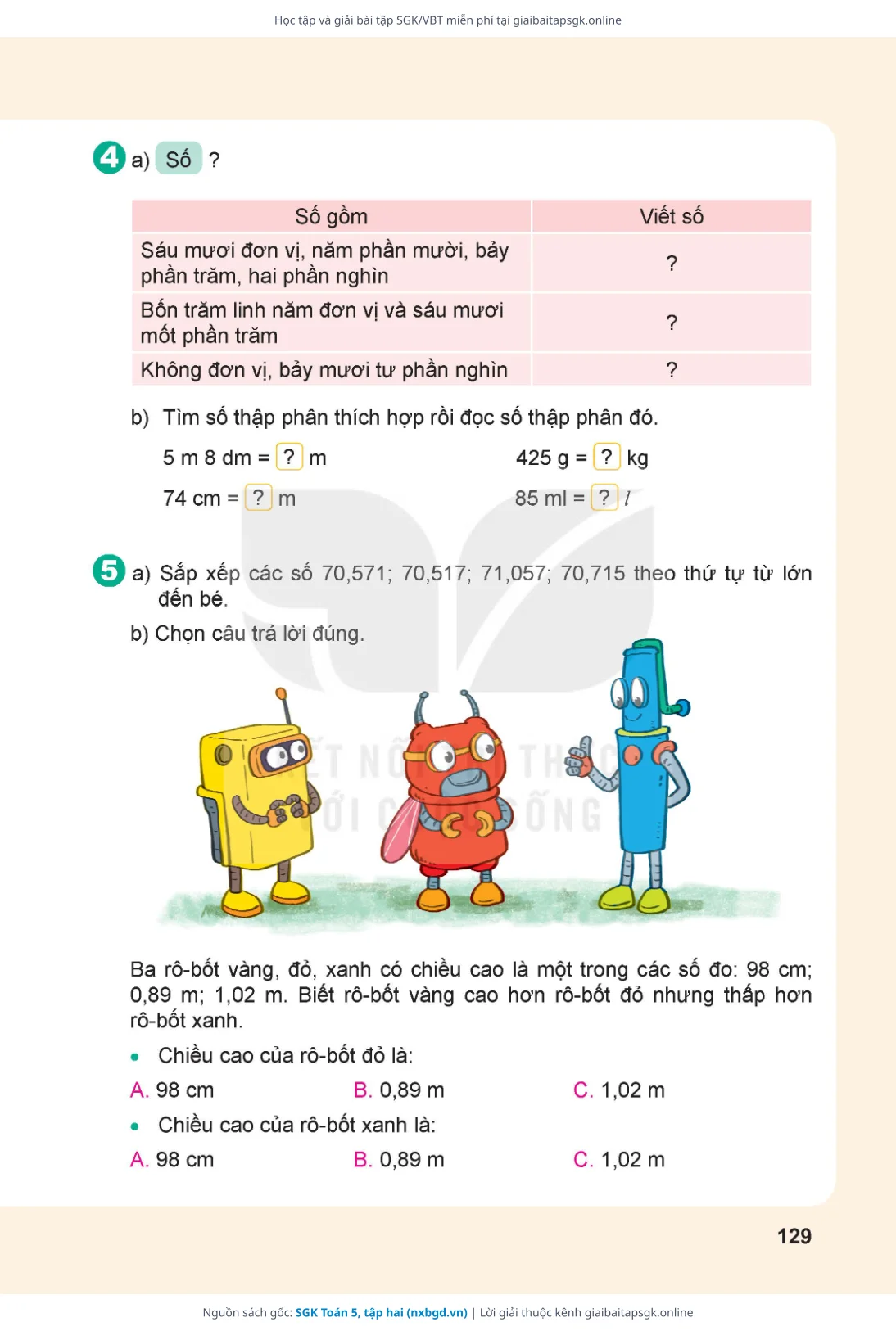 Trang 130 sách giáo khoa SGK Toán 5, tập hai thu nhỏ