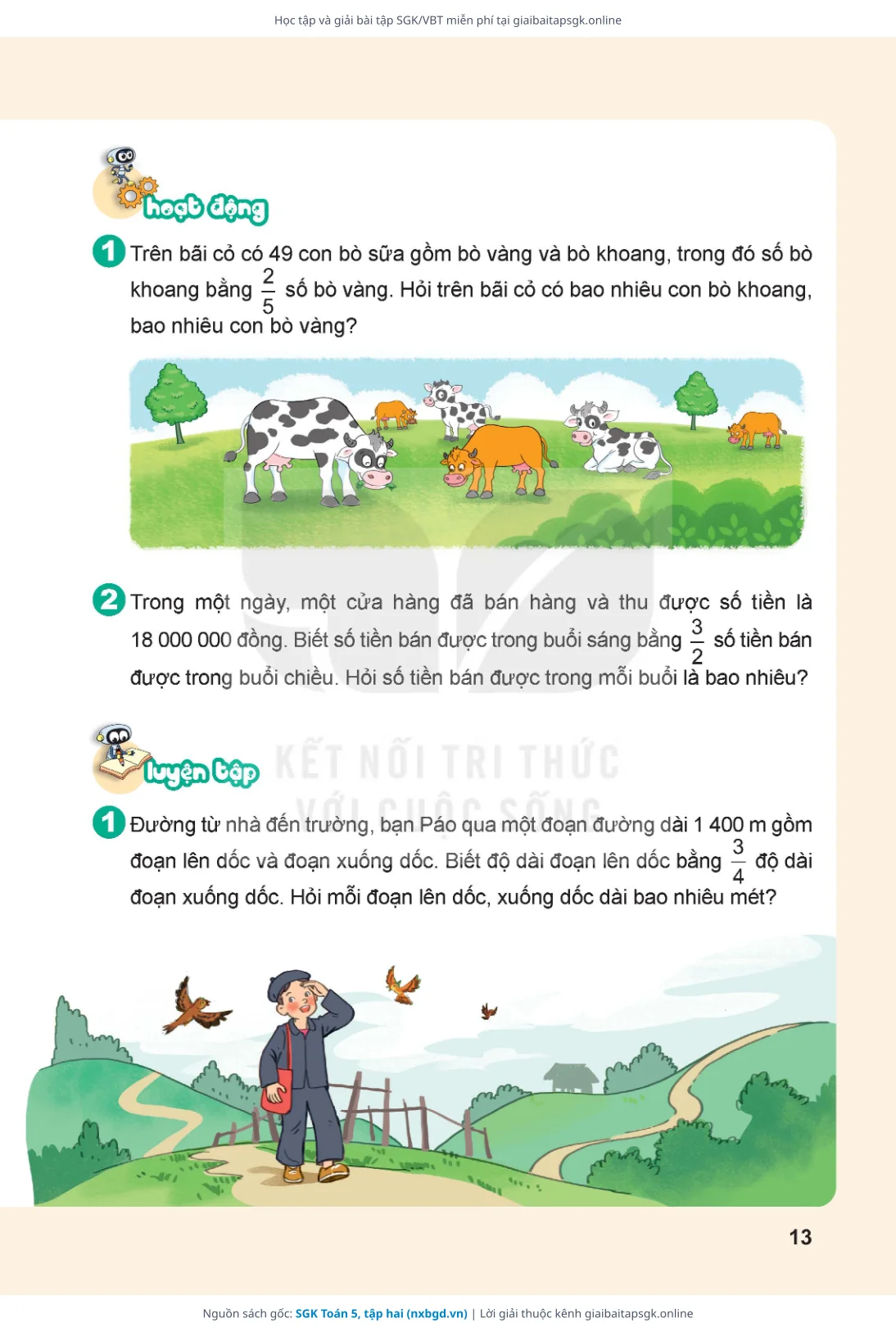 Trang 14 sách giáo khoa SGK Toán 5, tập hai thu nhỏ