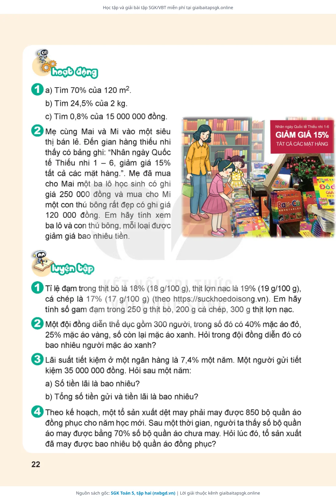 Trang 23 sách giáo khoa SGK Toán 5, tập hai thu nhỏ