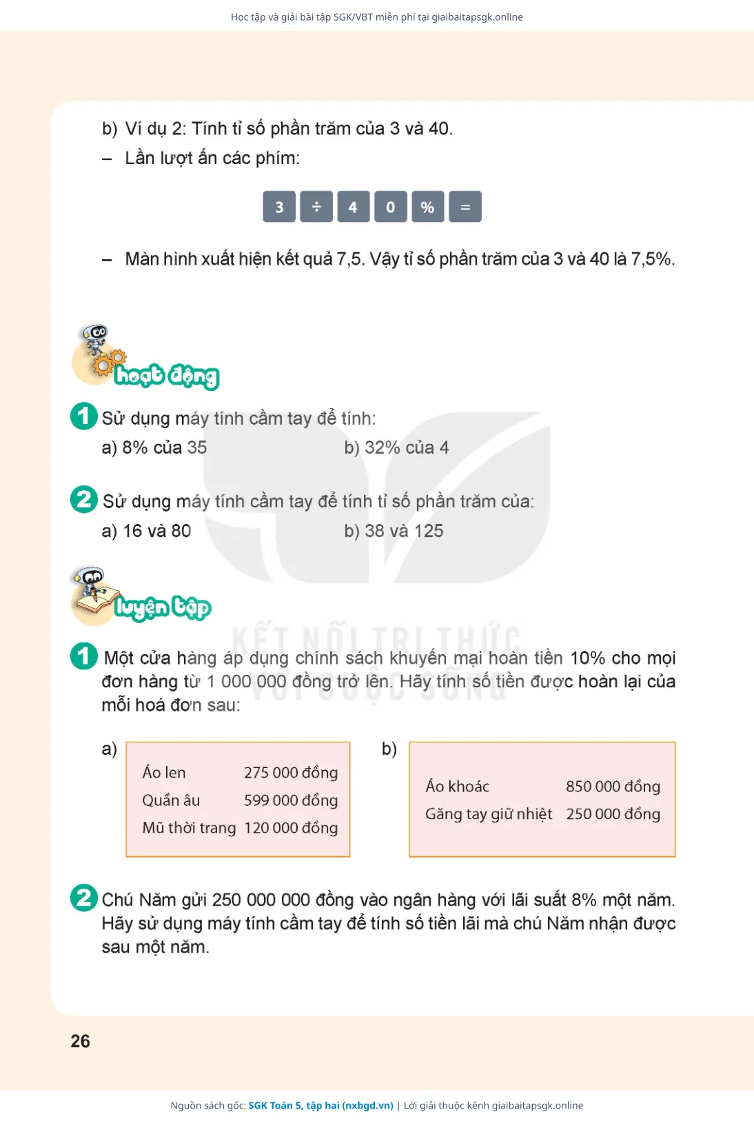 Trang 27 sách giáo khoa SGK Toán 5, tập hai thu nhỏ
