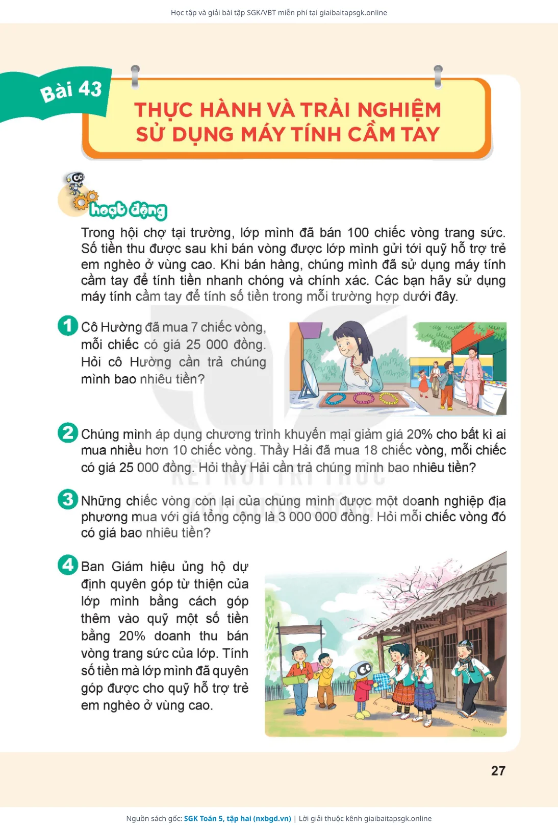 Trang 28 sách giáo khoa SGK Toán 5, tập hai thu nhỏ