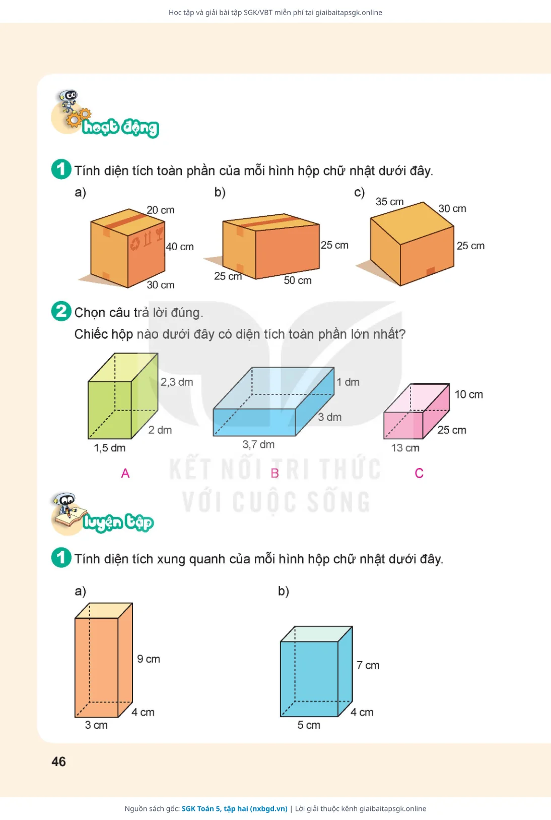 Trang 47 sách giáo khoa SGK Toán 5, tập hai thu nhỏ