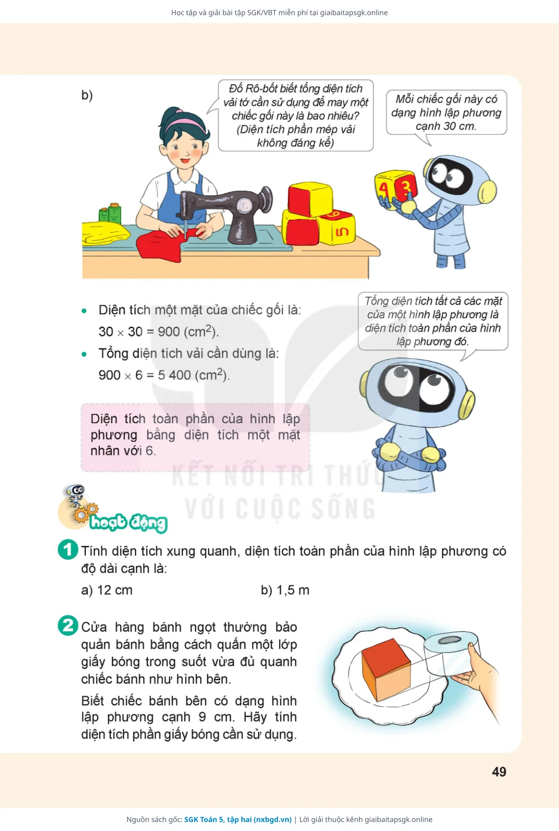 Trang 47 sách giáo khoa SGK Toán 5, tập hai bản chuẩn