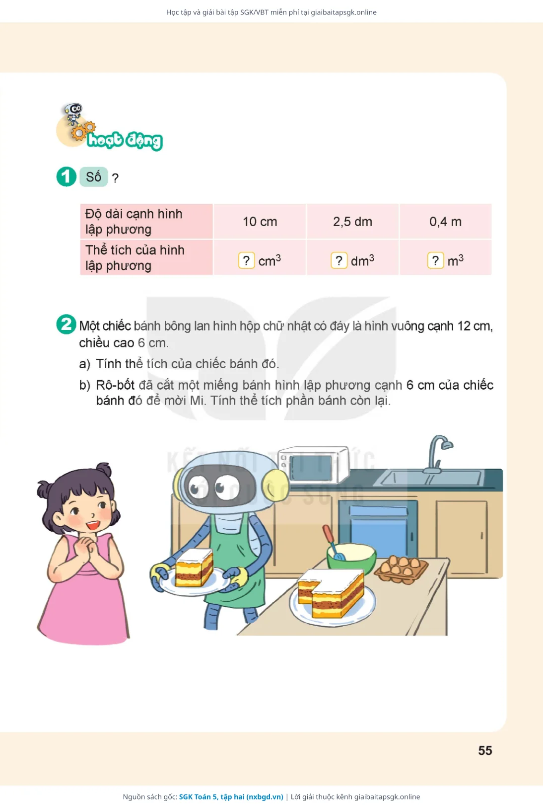 Trang 56 sách giáo khoa SGK Toán 5, tập hai thu nhỏ