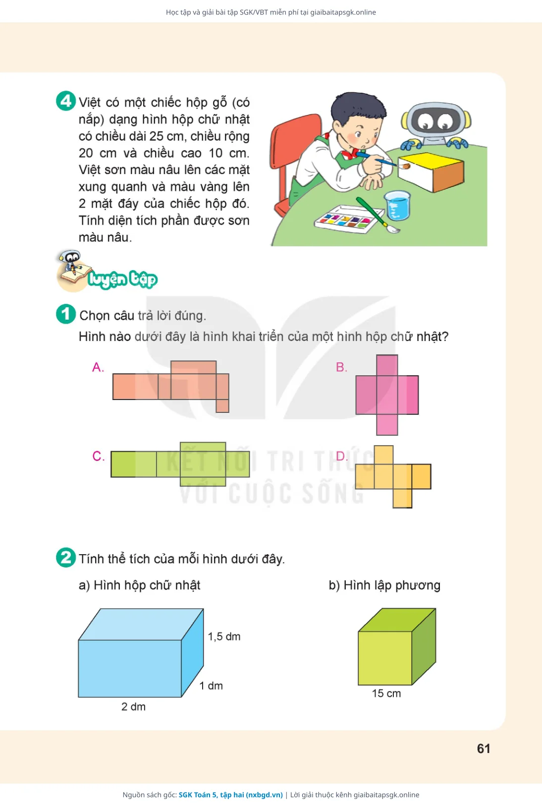 Trang 62 sách giáo khoa SGK Toán 5, tập hai thu nhỏ