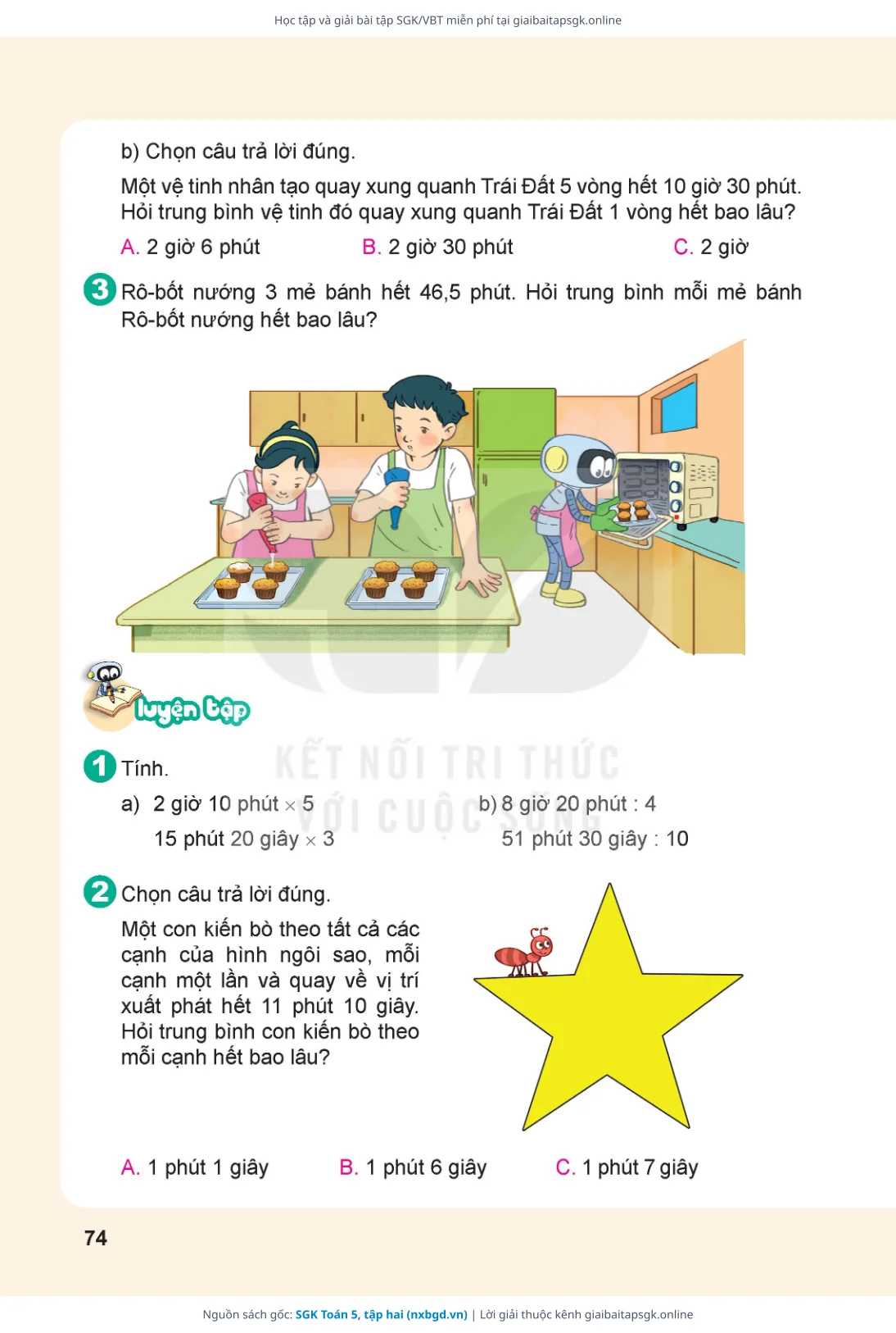 Trang 75 sách giáo khoa SGK Toán 5, tập hai thu nhỏ
