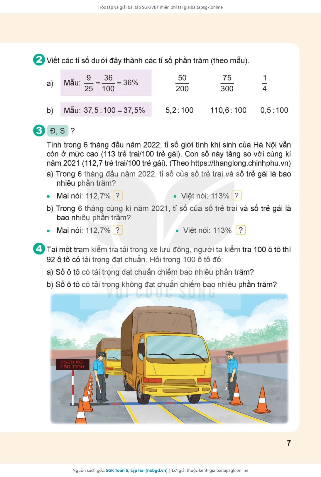Trang 8 sách giáo khoa SGK Toán 5, tập hai thu nhỏ