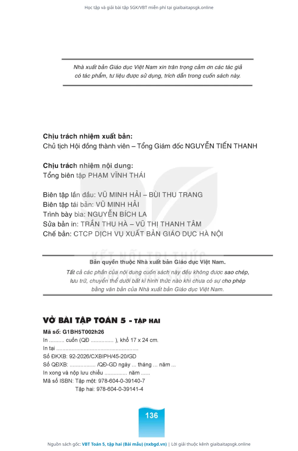 Trang 8 sách giáo khoa VBT Toán 5, tập hai (Bài mẫu) thu nhỏ