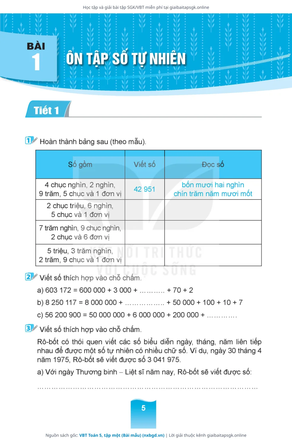 Trang 6 sách giáo khoa VBT Toán 5, tập một (Bài mẫu) thu nhỏ