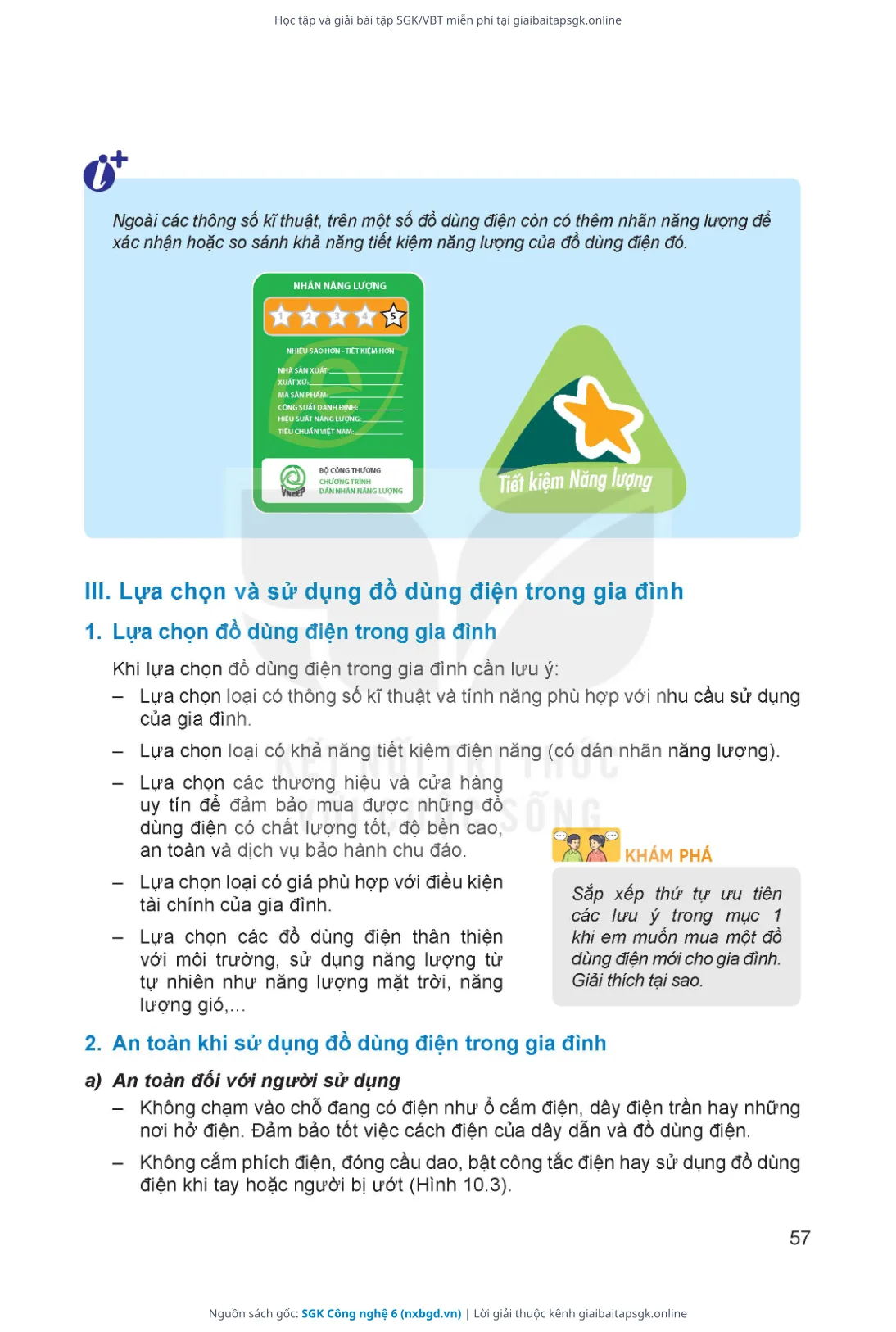 Trang 58 sách giáo khoa SGK Công nghệ 6 thu nhỏ