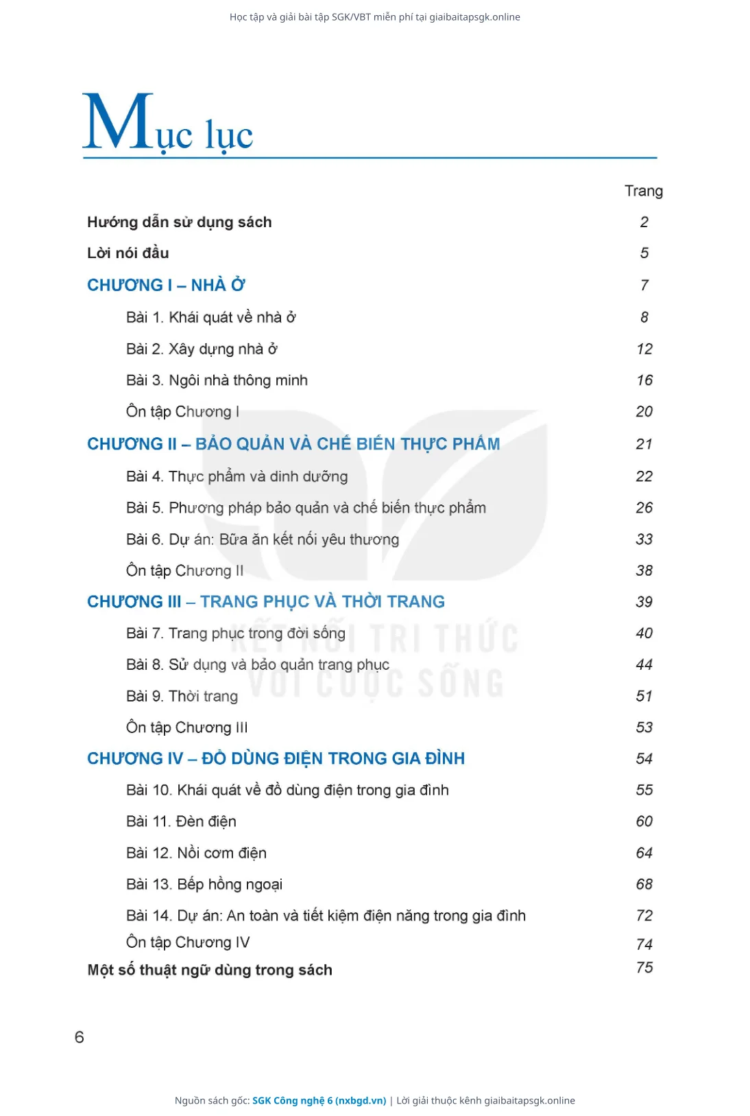 Trang 7 sách giáo khoa SGK Công nghệ 6 thu nhỏ