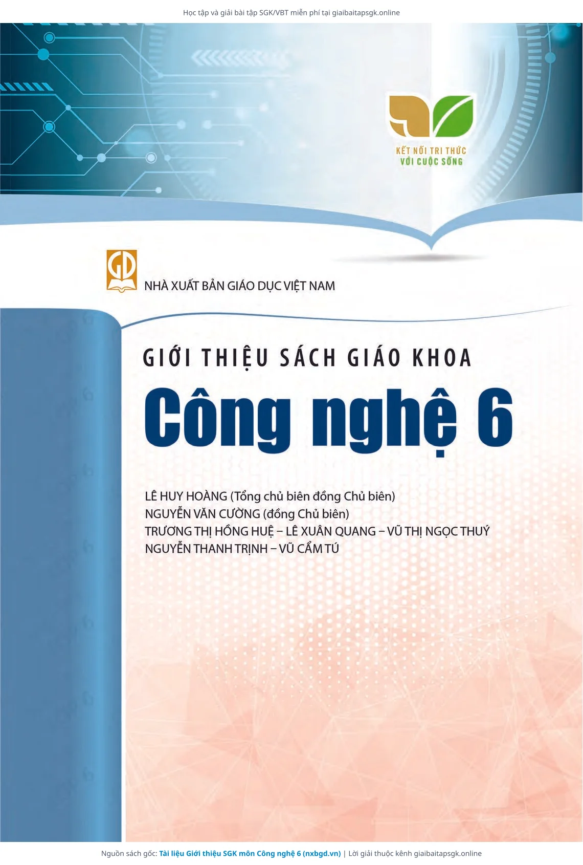 Trang 1 sách giáo khoa Tài liệu Giới thiệu SGK môn Công nghệ 6 bản chuẩn
