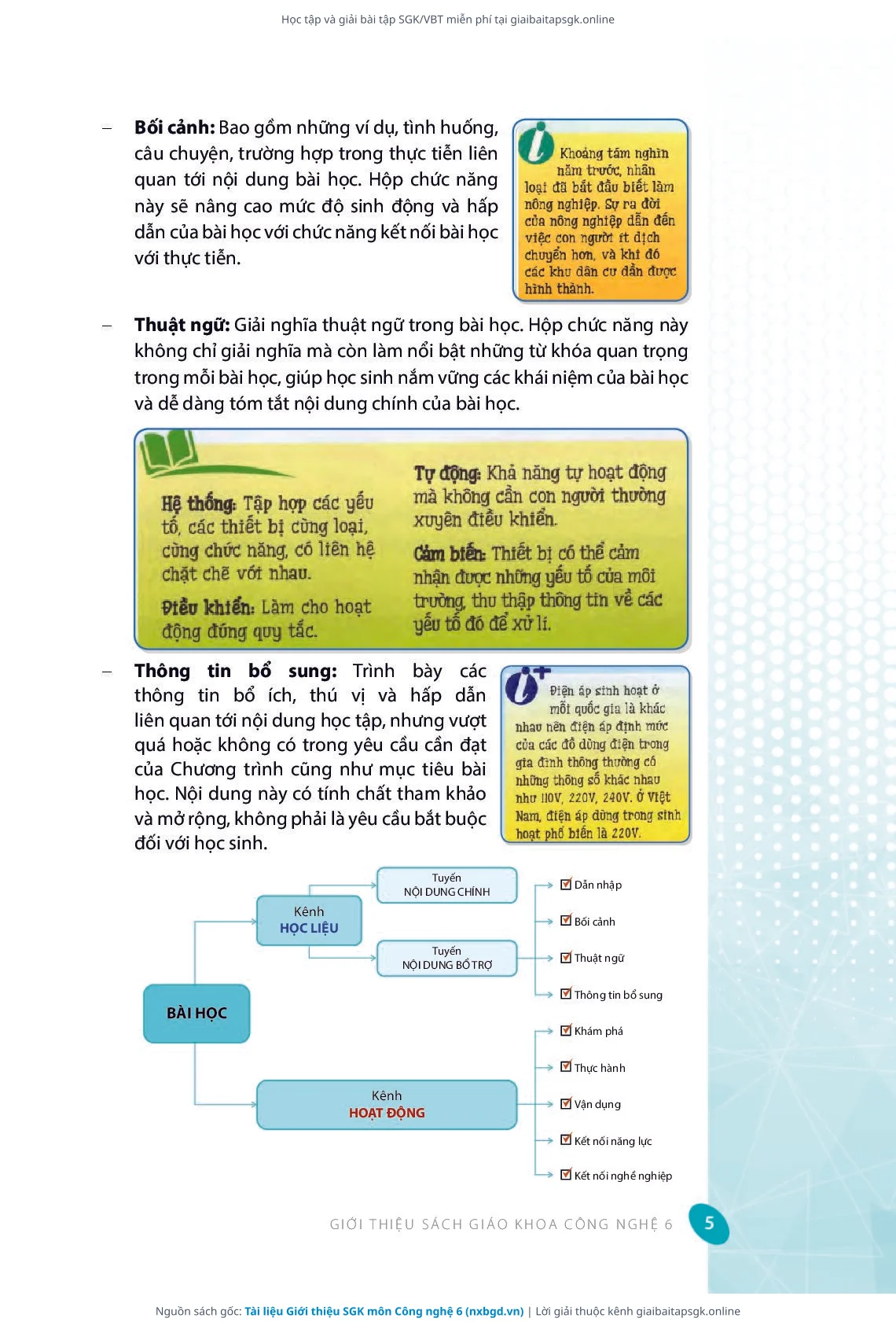 Trang 6 sách giáo khoa Tài liệu Giới thiệu SGK môn Công nghệ 6 thu nhỏ