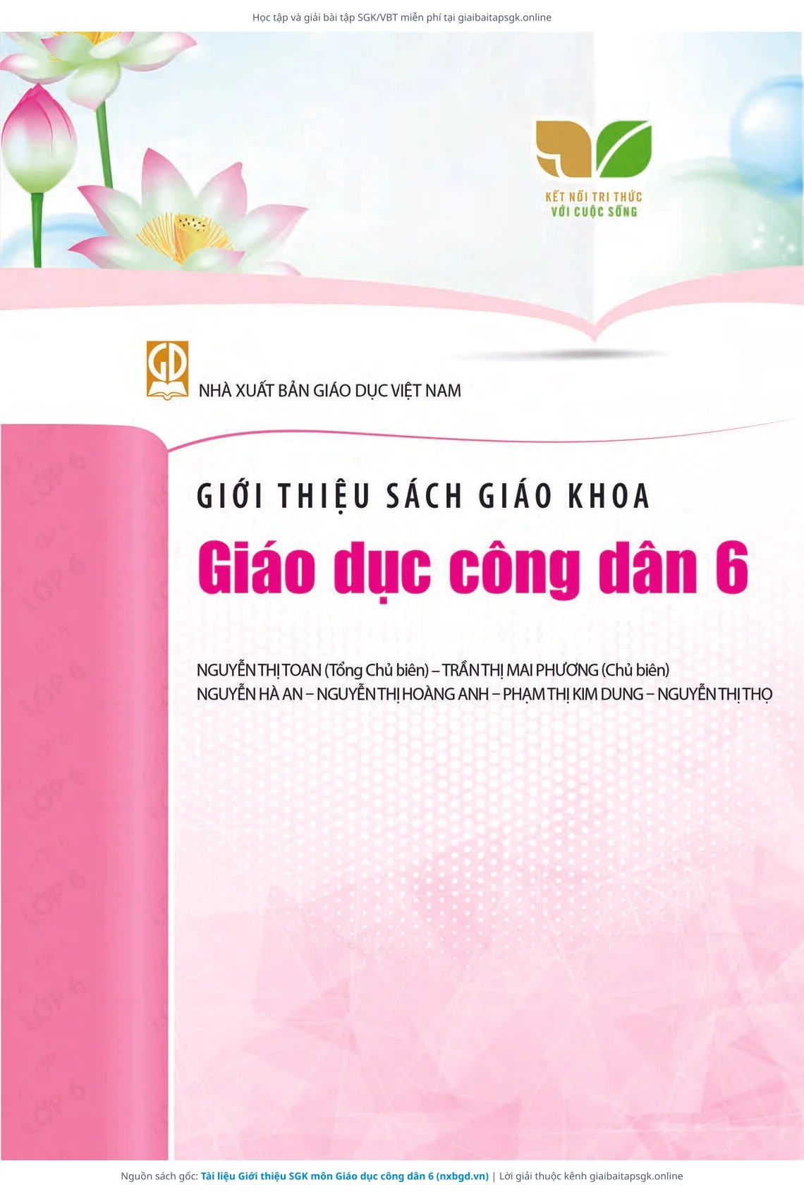 Trang 1 sách giáo khoa Tài liệu Giới thiệu SGK môn Giáo dục công dân 6 bản chuẩn