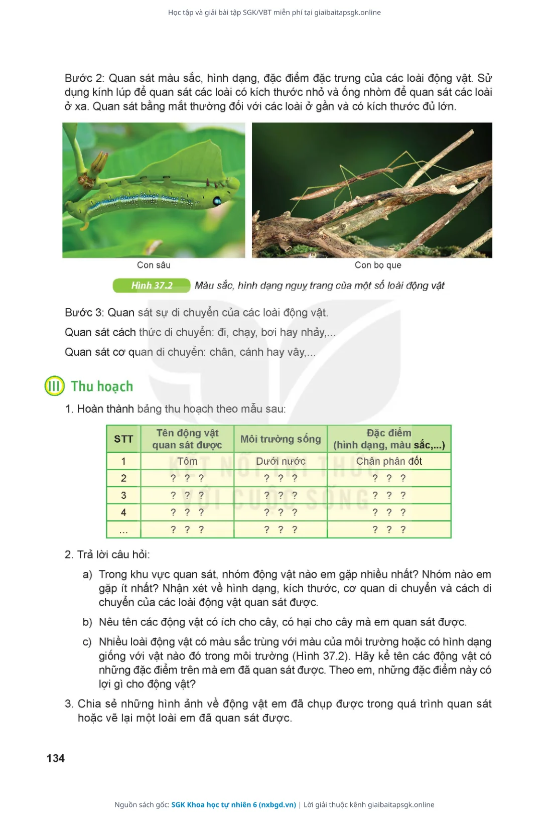Trang 135 sách giáo khoa SGK Khoa học tự nhiên 6 thu nhỏ