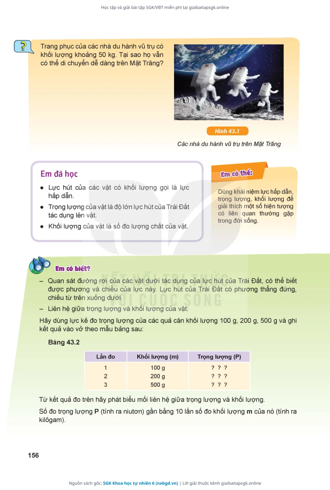 Trang 157 sách giáo khoa SGK Khoa học tự nhiên 6 thu nhỏ