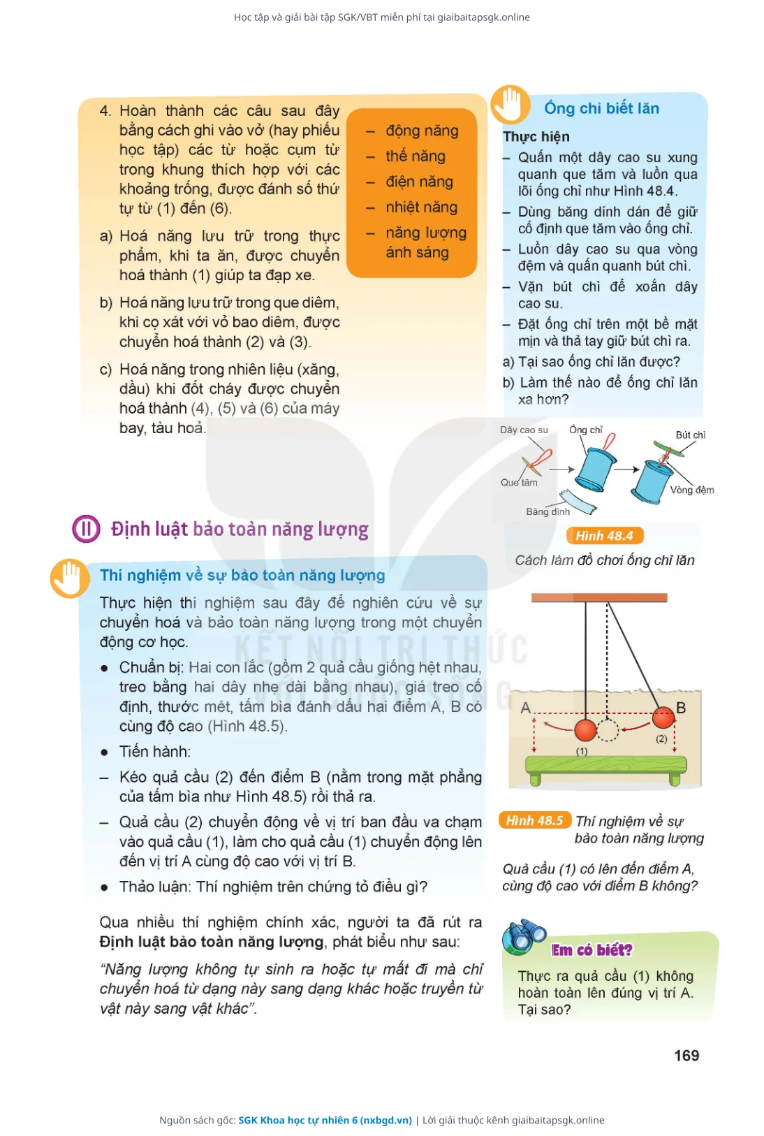 Trang 170 sách giáo khoa SGK Khoa học tự nhiên 6 thu nhỏ