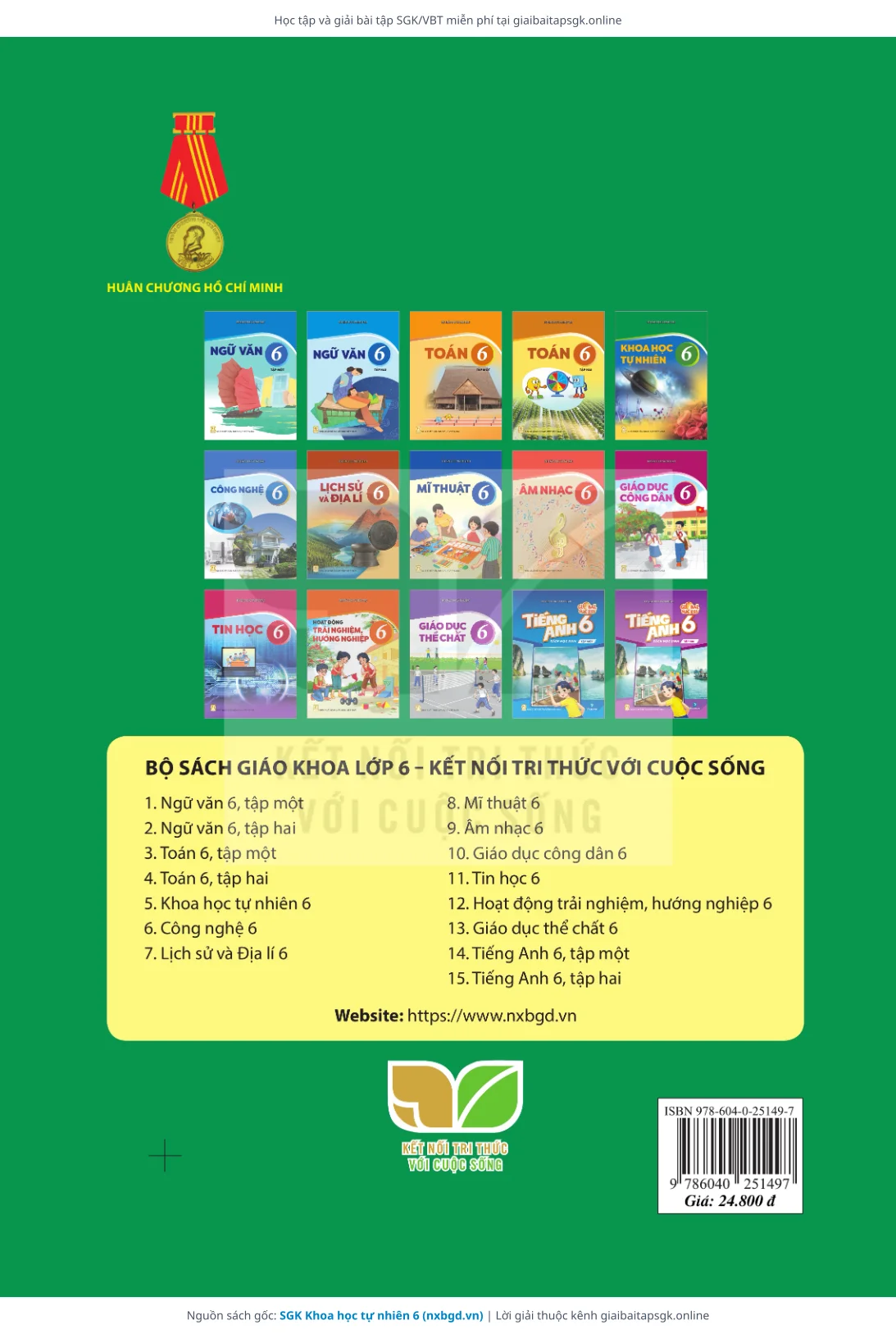 Trang 198 sách giáo khoa SGK Khoa học tự nhiên 6 thu nhỏ