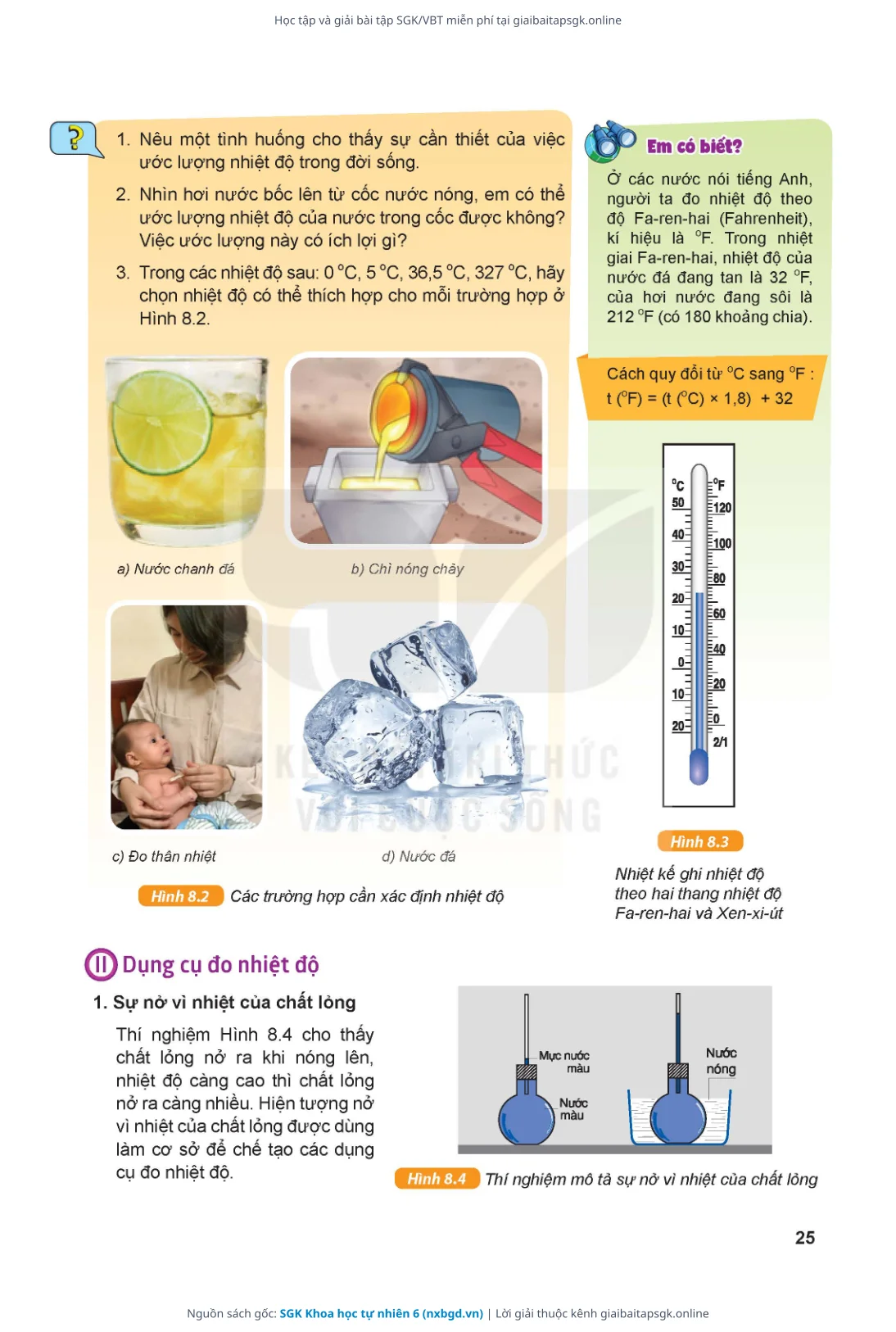 Trang 26 sách giáo khoa SGK Khoa học tự nhiên 6 thu nhỏ