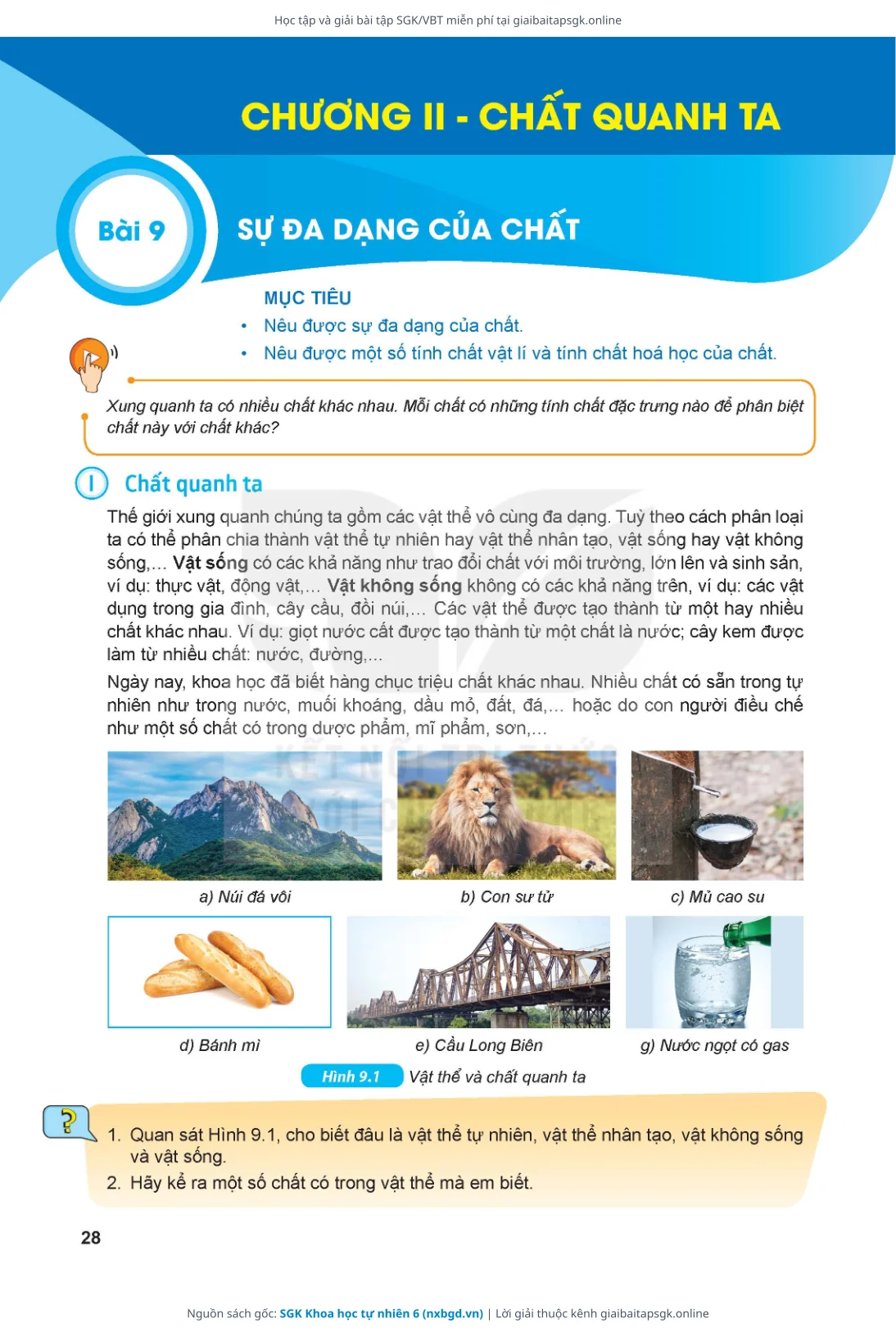 Trang 29 sách giáo khoa SGK Khoa học tự nhiên 6 thu nhỏ
