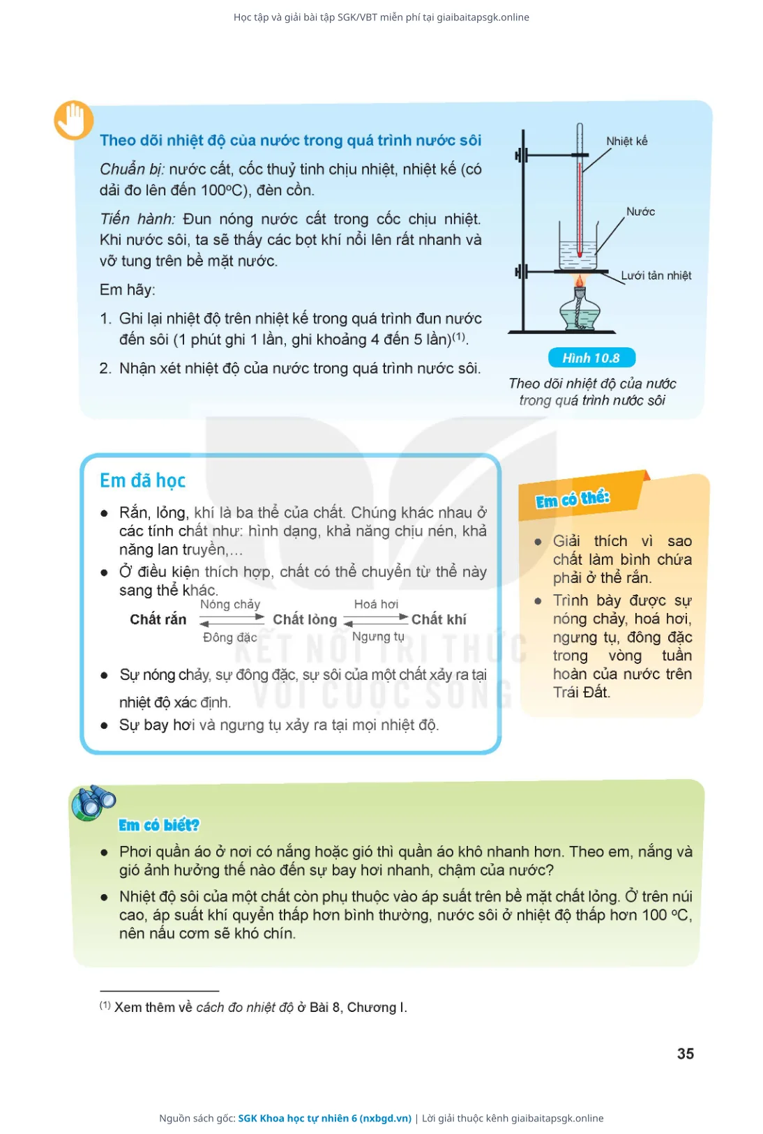Trang 36 sách giáo khoa SGK Khoa học tự nhiên 6 thu nhỏ