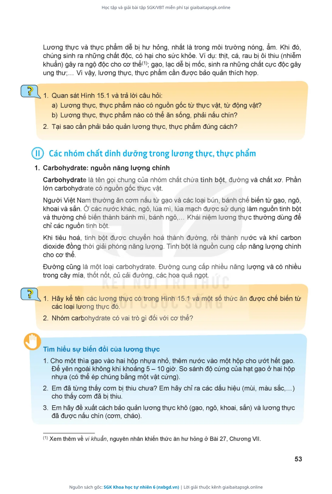 Trang 54 sách giáo khoa SGK Khoa học tự nhiên 6 thu nhỏ