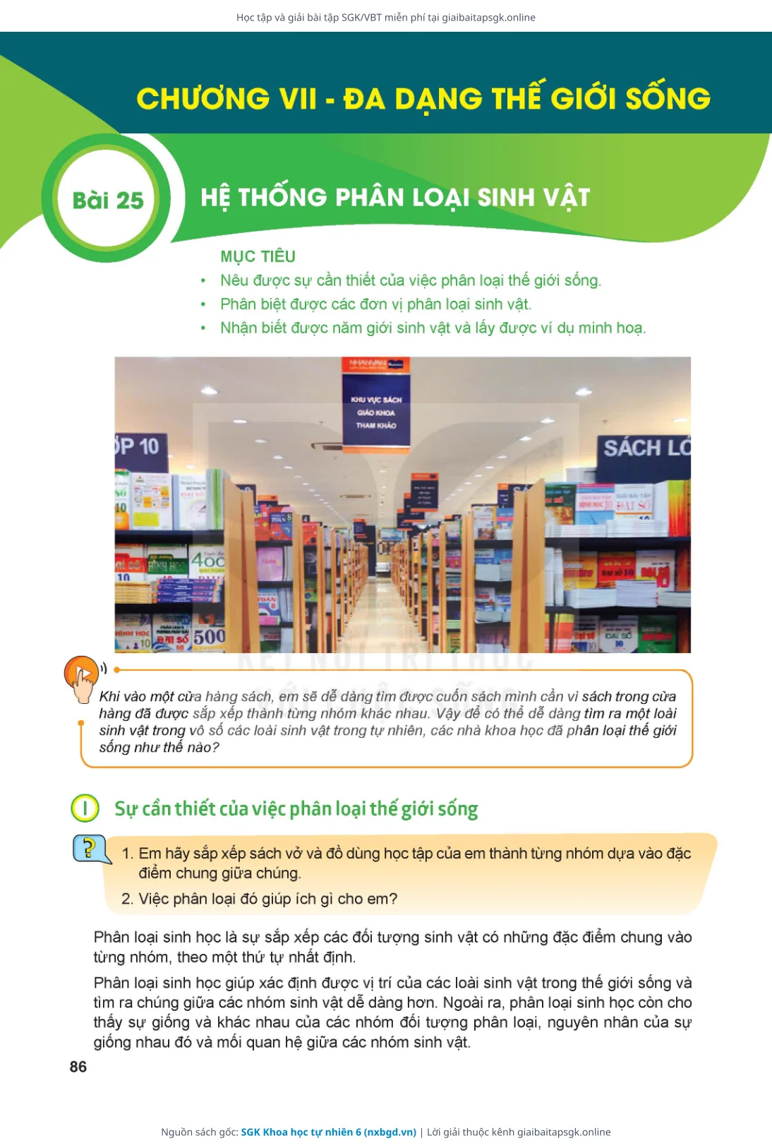 Trang 87 sách giáo khoa SGK Khoa học tự nhiên 6 thu nhỏ