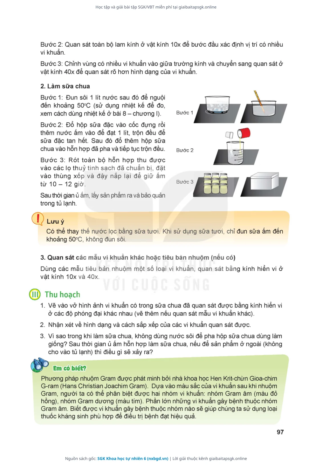 Trang 98 sách giáo khoa SGK Khoa học tự nhiên 6 thu nhỏ