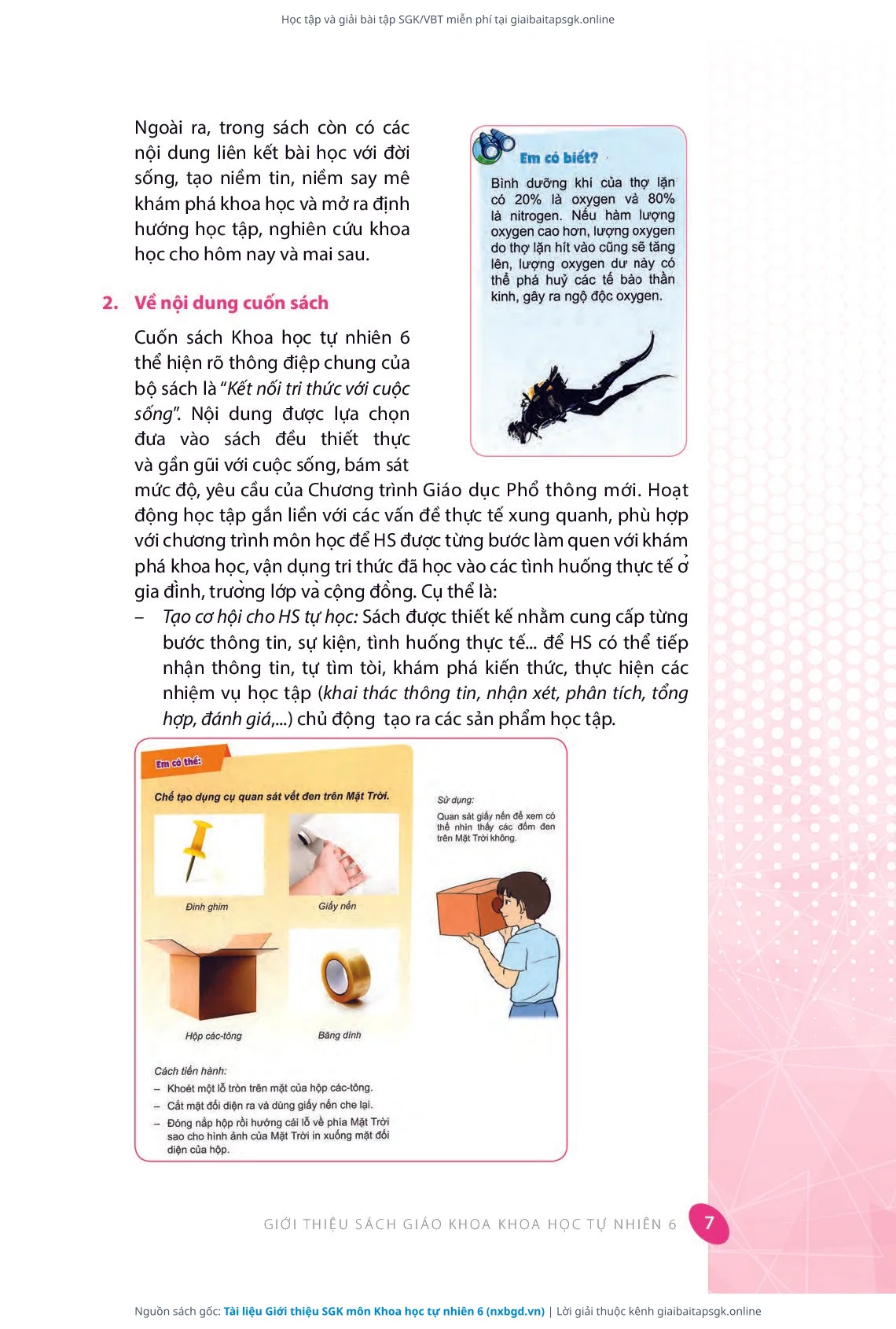 Trang 8 sách giáo khoa Tài liệu Giới thiệu SGK môn Khoa học tự nhiên 6 thu nhỏ